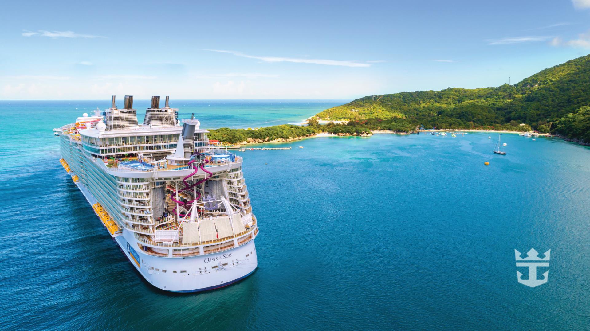 Aerial view of Oasis of the Seas in Labadee, Haiti - Photo Credit: Jason Lisiewski